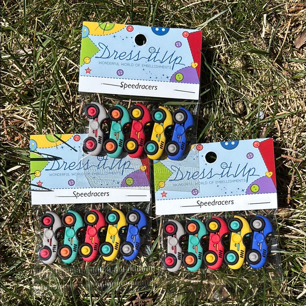 Dress It Up - Speedracers Buttons - 3 sets NEW